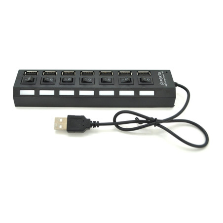 Концентратор Voltronic USB 2.0 to 7xUSB with switches black (YT-H7SHS-B)