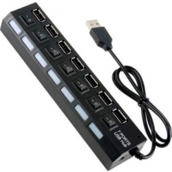 Концентратор Voltronic USB 2.0 to 7xUSB with switches black (YT-H7SHS-B)