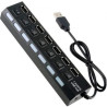 Концентратор Voltronic USB 2.0 to 7xUSB with switches black (YT-H7SHS-B)