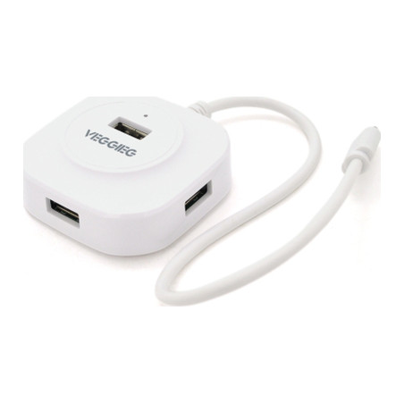 Концентратор VEGGIEG USB-C 4xUSB 2.0 0.2m white (YT-TC-V-C242)