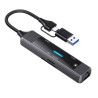 Концентратор XoKo USB-C 5-in-1 USB 3.0 + USB 2.0 + SD/TF + RJ45 100Mbps silver (XK-AC-350)