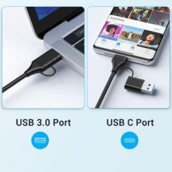 Концентратор XoKo USB-C 5-in-1 USB 3.0 + USB 2.0 + SD/TF + RJ45 100Mbps silver (XK-AC-350)