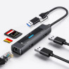 Концентратор XoKo USB-C 5-in-1 USB 3.0 + USB 2.0 + SD/TF + RJ45 100Mbps silver (XK-AC-350)
