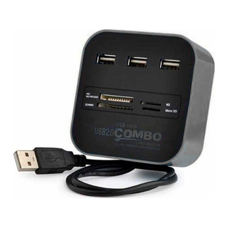 Концентратор Voltronic USB 2.0 to 3xUSB 2.0 + SD/MMC/TF/M2 black (CUB3-B)