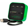 Концентратор Voltronic USB 2.0 to 3xUSB 2.0 + SD/MMC/TF/M2 green/black (CUB3-GB)