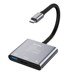 Концентратор ColorWay USB-C 3-in-1 USB 3.0 + HDMI 4K + USB-C PD100W (CW-HUB08)