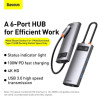 Концентратор Baseus USB-C 6-in-1 (CAHUB-CW0G)