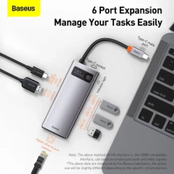Концентратор Baseus USB-C 6-in-1 (CAHUB-CW0G)