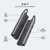 Концентратор Ugreen USB-C to HDMI + 2xUSB 3.2 + USB-C 3.2 + RJ45 + PD CM512 gray (45000)