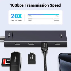 Концентратор Ugreen USB-C to 4xUSB-C 3.2 Gen2 10Gbps CM806 black (35584)