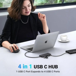 Концентратор Ugreen USB-C to 4xUSB-C 3.2 Gen2 10Gbps CM806 black (35584)