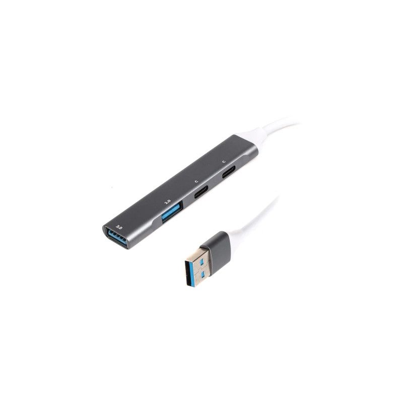 Концентратор Maxxter USB 3.0 to 1xUSB 3.0 + 1xUSB 2.0 + 2xUSB-C (HU3A-4P-03)