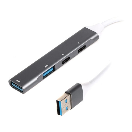 Концентратор Maxxter USB 3.0 to 1xUSB 3.0 + 1xUSB 2.0 + 2xUSB-C (HU3A-4P-03)