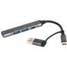 Концентратор Maxxter USB-C + USB-A to 1xUSB 3.0 + 2xUSB 2.0 + 1xUSB-C (HU3C-4P1CN-01)