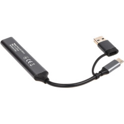 Концентратор Maxxter USB-C + USB-A to 1xUSB 3.0 + 2xUSB 2.0 + 1xUSB-C (HU3C-4P1CN-01)