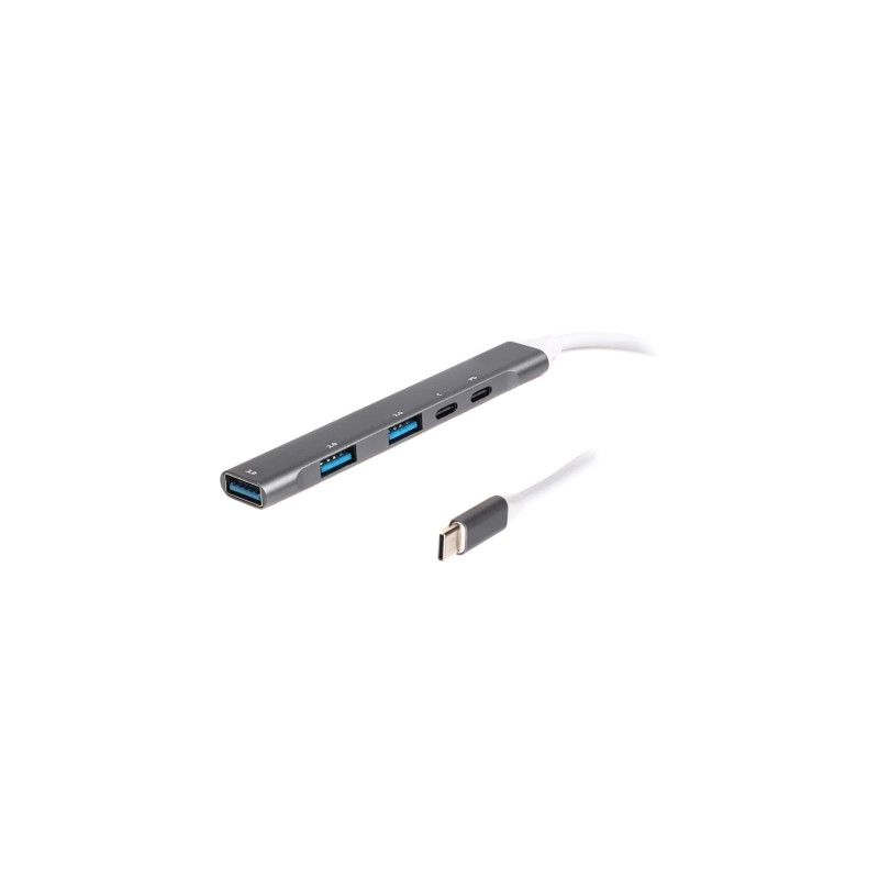 Концентратор Maxxter USB-C to 1xUSB 3.0 + 2xUSB 2.0 + 1xUSB-C PD100W + 1xUSB-C (HU3C-4P1PD-01)