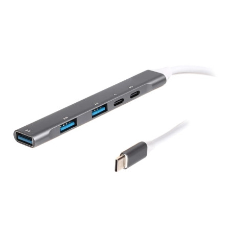 Концентратор Maxxter USB-C to 1xUSB 3.0 + 2xUSB 2.0 + 1xUSB-C PD100W + 1xUSB-C (HU3C-4P1PD-01)