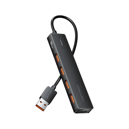 Концентратор Vention USB to 4xUSB 3.2 Gen2 + USB-C 10Gbps 0.15m black (CHOBB)