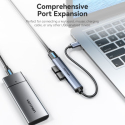 Концентратор Vention USB 3.0 to 1xUSB 3.0 + 3xUSB 2.0 0.15m gray (CKOHB)