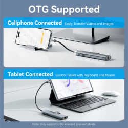 Концентратор Vention USB-C 7-in-1 USB-C PD + USB 3.2 + USB 3.0 + USB 2.0 + RJ45 + SD/TF + HDMI 0.15m (TGUHB)