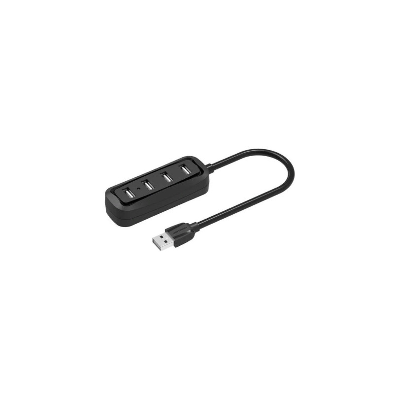 Концентратор Vention USB 2.0 to 4xUSB 2.0 0.15m black (VAS-J43-B015)