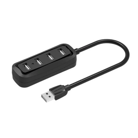 Концентратор Vention USB 2.0 to 4xUSB 2.0 0.15m black (VAS-J43-B015)