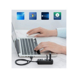 Концентратор Vention USB 2.0 to 4xUSB 2.0 0.15m black (VAS-J43-B015)