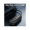 Концентратор Vention USB 2.0 to 4xUSB 2.0 0.15m black (VAS-J43-B015)