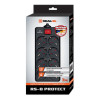 Мережевий фільтр живлення REAL-EL REAL-EL RS-8 PROTECT, 1.8m, black (EL122300021)
