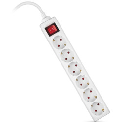 Мережевий фільтр живлення REAL-EL RS-6 Protect M 3m, white (EL122300033)