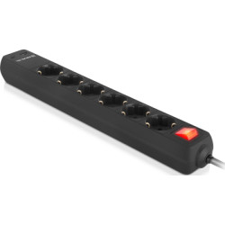 Мережевий фільтр живлення REAL-EL RS-PROTECT 605 3m, black (EL122300041)