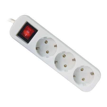 Мережевий подовжувач Defender S318 1.8 m 3 роз switch white (99233)
