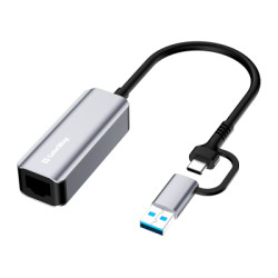 Адаптер USB-C + USB A to RJ45 Ethernet 1000Mbps ColorWay (CW-AD-CRG)
