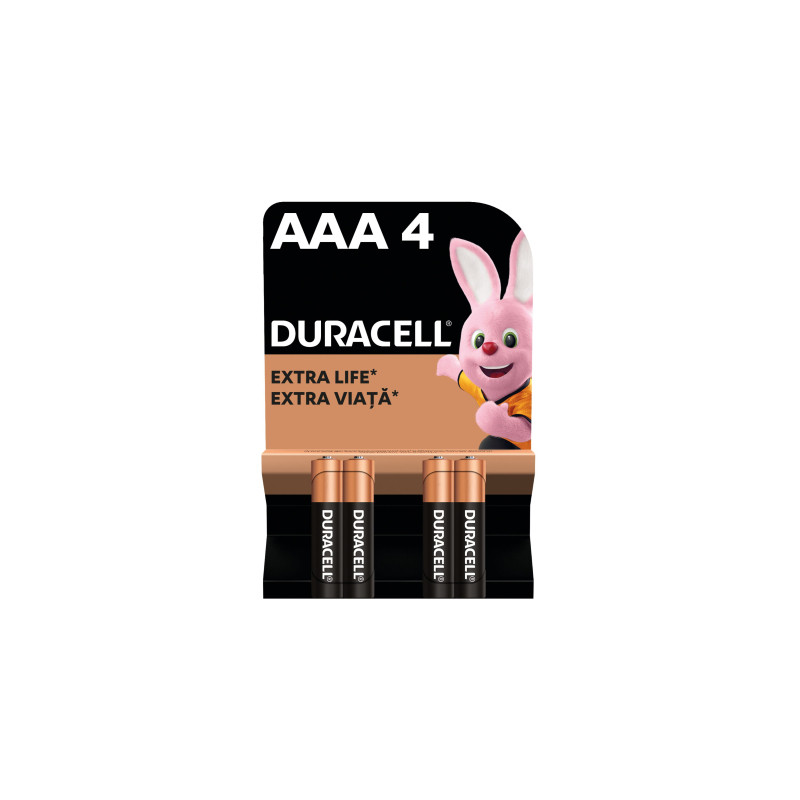 Батарейка Duracell AAA лужні 4 шт. в упаковці (5000394052543 / 81545421)