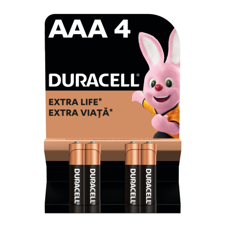 Батарейка Duracell AAA лужні 4 шт. в упаковці (5000394052543 / 81545421)