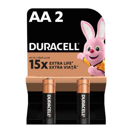 Батарейка Duracell AA лужні 2 шт. в упаковці (5000394058163 / 81551267)