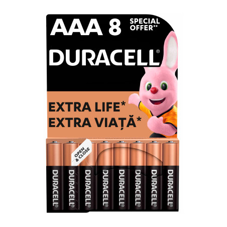 Батарейка Duracell AAA лужні 8 шт. в упаковці (5000394203341 / 81480364)