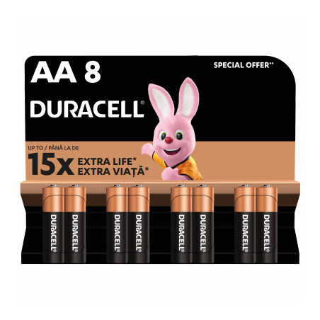 Батарейка Duracell AA лужні 8 шт. в упаковці (5000394006522 / 81417083 / 81480361)