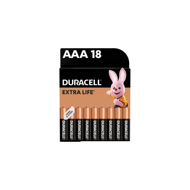 Батарейка Duracell AAA лужні 18 шт. в упаковці (5000394107557 / 81546741)