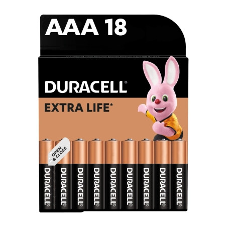 Батарейка Duracell AAA лужні 18 шт. в упаковці (5000394107557 / 81546741)