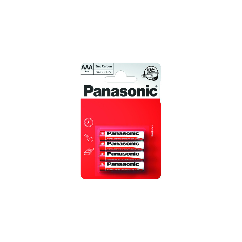 Батарейка Panasonic AAA R03 RED ZINK * 4 (R03REL/4BP)