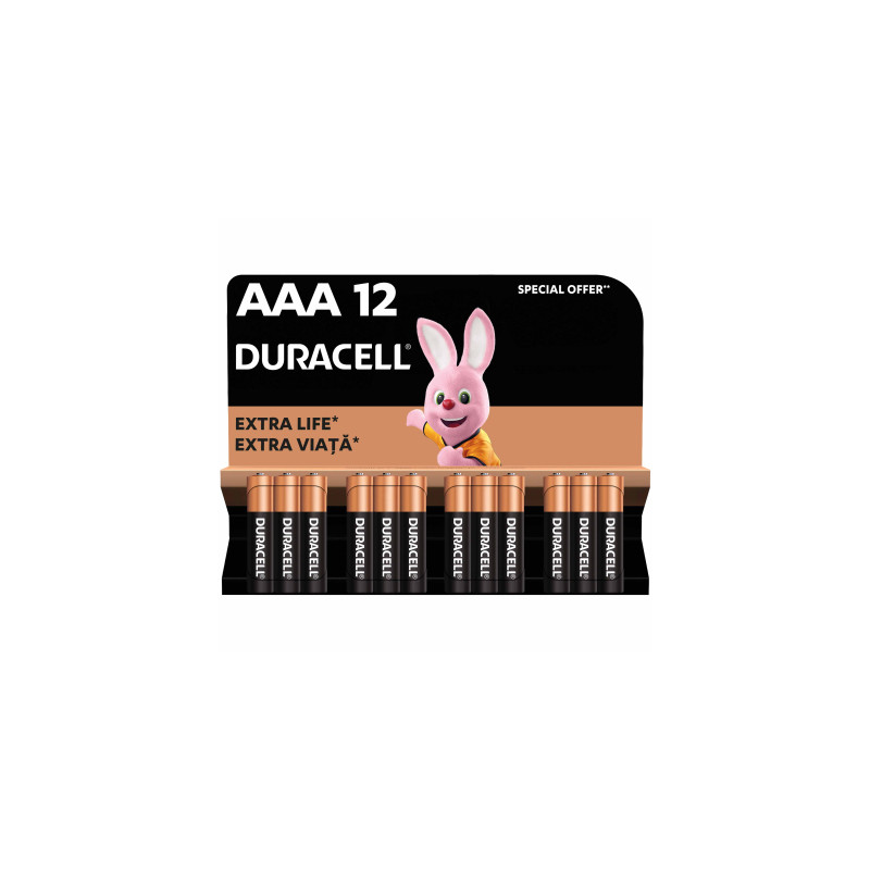 Батарейка Duracell AAA лужні 12 шт. в упаковці (5000394109254 / 81545432)