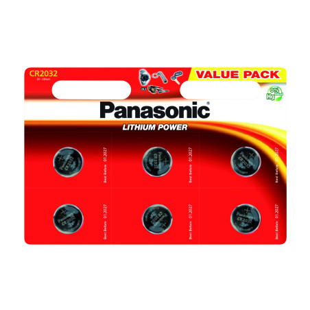 Батарейка Panasonic CR 2032 Lithium * 6 (CR-2032EL/6B)