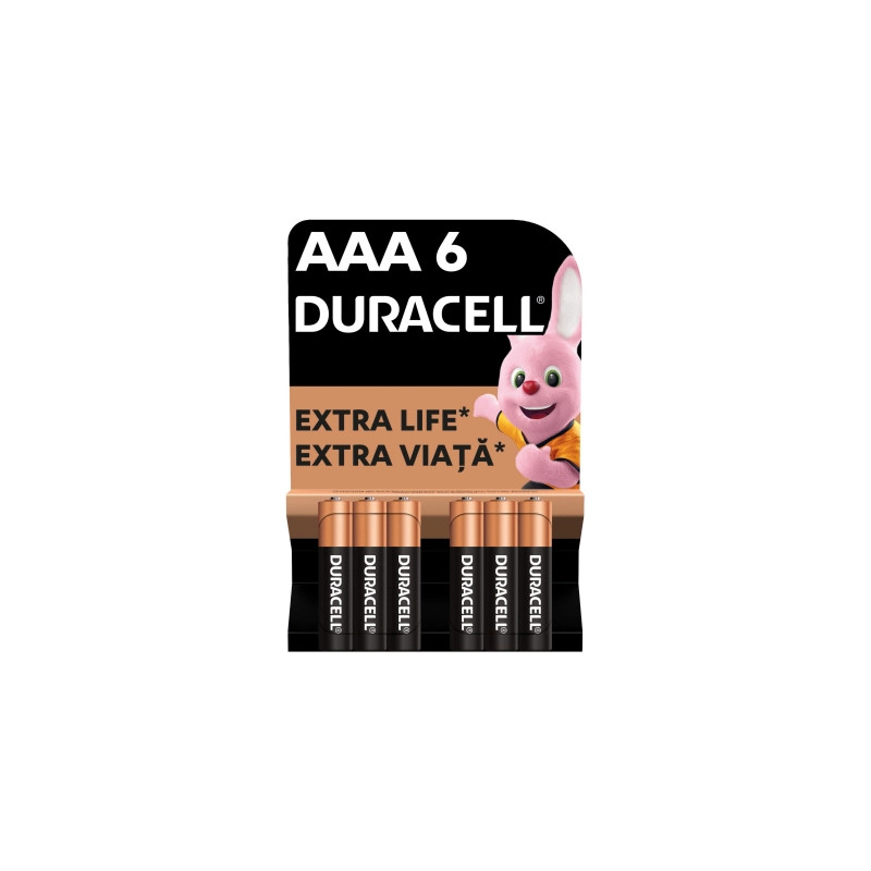 Батарейка Duracell AAA лужні 6 шт. в упаковці (5000394107472 / 81483511)