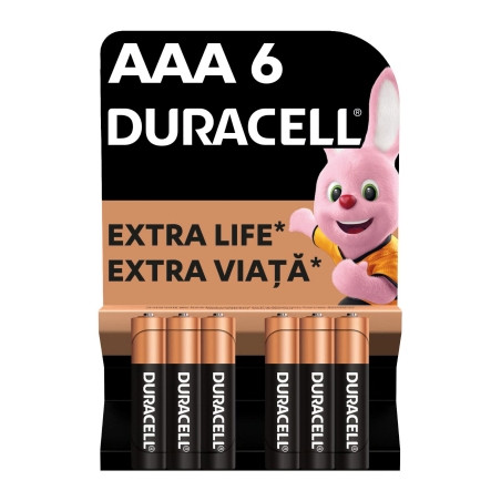 Батарейка Duracell AAA лужні 6 шт. в упаковці (5000394107472 / 81483511)