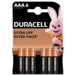 Батарейка Duracell AAA лужні 6 шт. в упаковці (5000394107472 / 81483511)