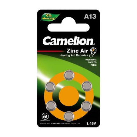Батарейка PR48 / A13 Zinc-Air * 6 Camelion (A13-BP6)