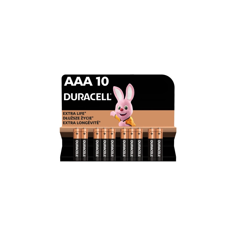 Батарейка Duracell AAA лужні 10 шт. в упаковці (5002509/5006462)
