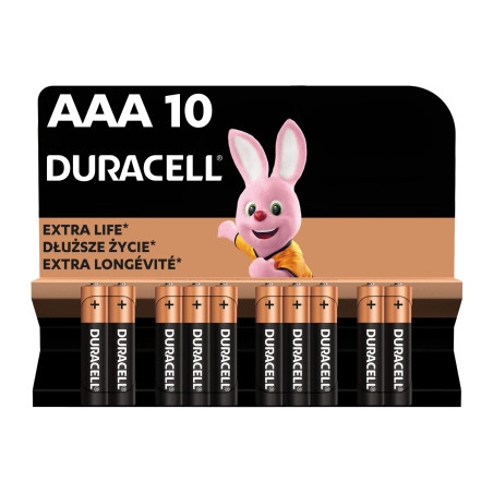 Батарейка Duracell AAA лужні 10 шт. в упаковці (5002509/5006462)