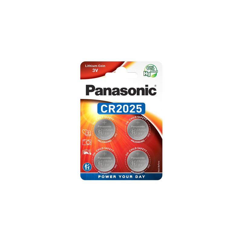Батарейка Panasonic CR 2025 Lithium * 4 (CR-2025EL/4B)